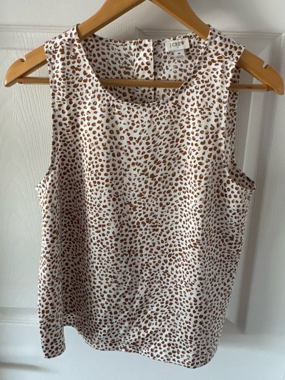 J.Crew Factory Printed Button-Back Shell - Leopard Print Size M